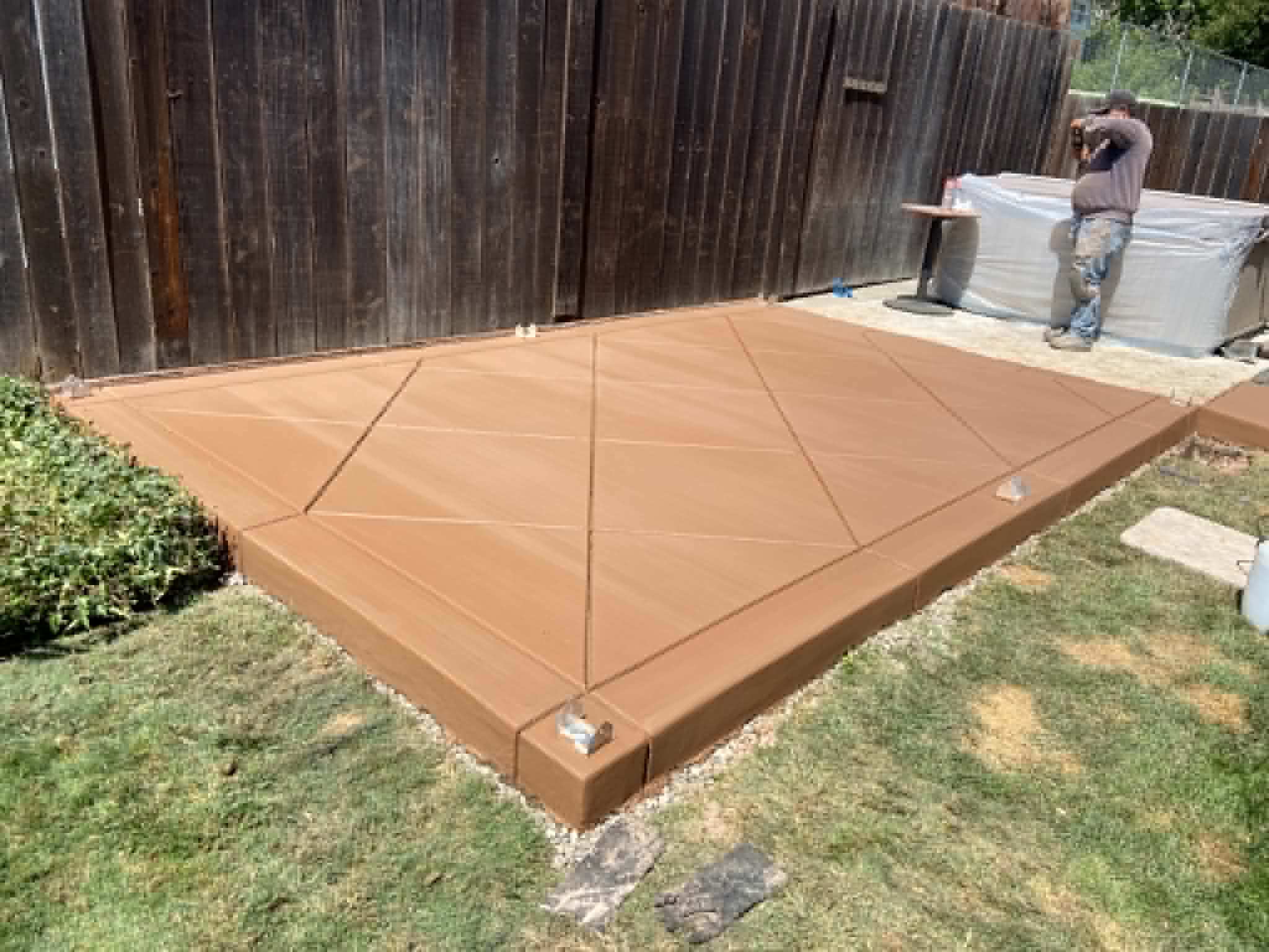 Stamped colored concrete patio